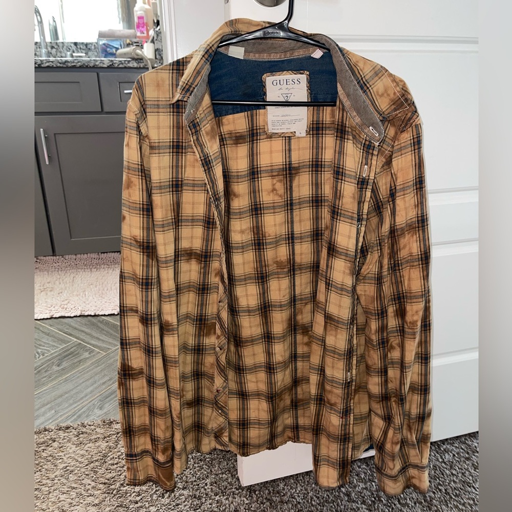 GUESS Vintage Acid Wash Flannel